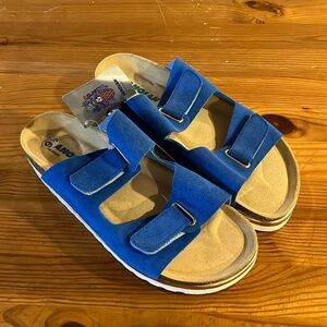 Sanosan Women’s Blue Suede like Sandal Size 39 NWT Spain